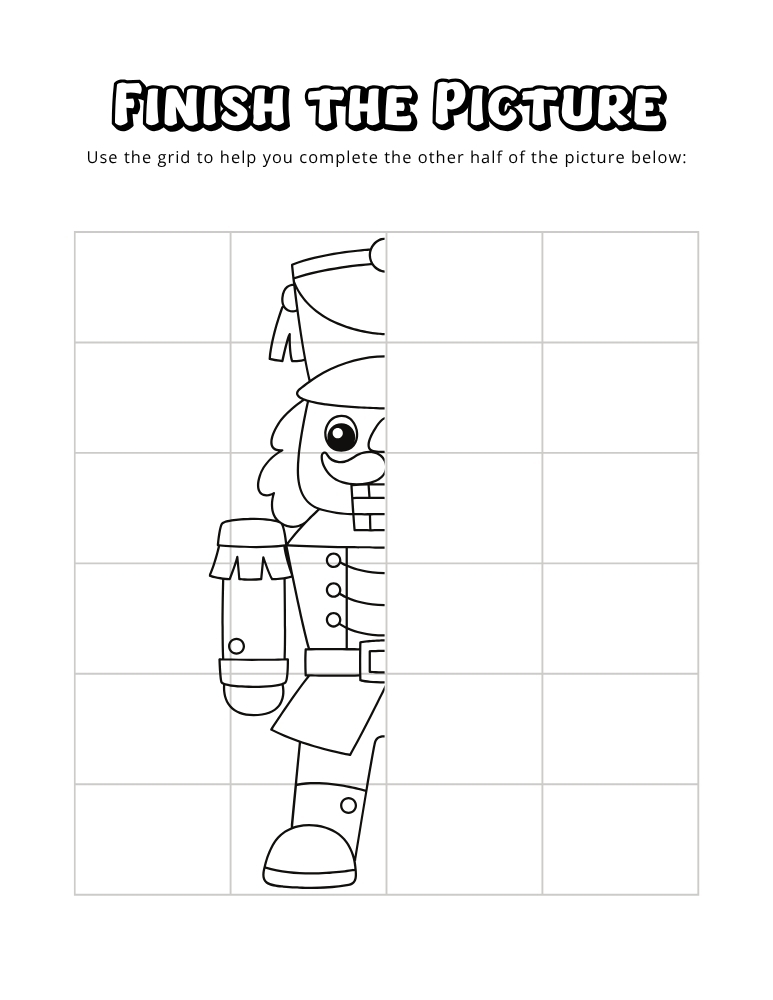 christmas finish the picture worksheets, education printable, PDF, instant download, kids