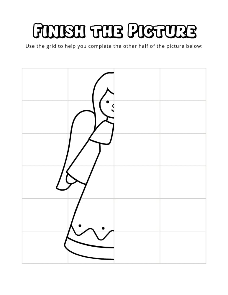 christmas finish the picture worksheets, education printable, PDF, instant download, kids