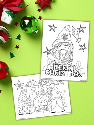 christmas gnome coloring pages