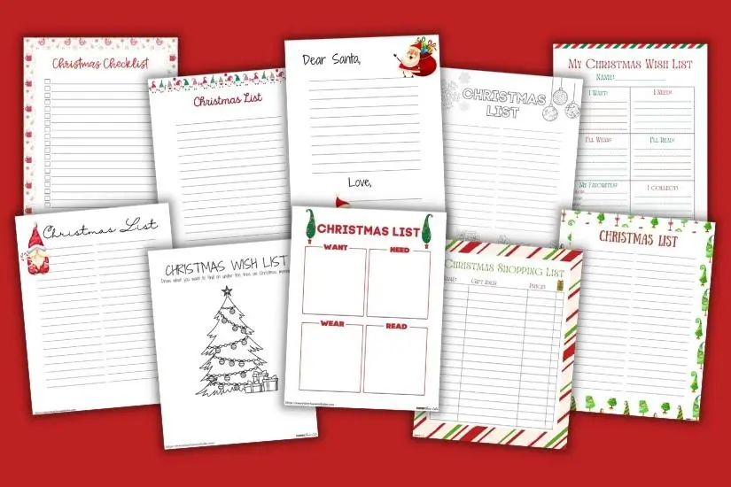 14 Free Printable Christmas Lists (PDF Download!)
