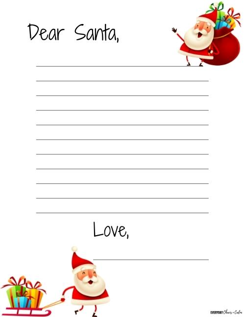 Color Letter to Santa Template for Kids Free printable Christmas lists for kids and adults, pdf, holidays, print, download.