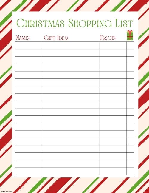 Printable Christmas Shopping List for Friends and Family Free printable Christmas lists for kids and adults, pdf, holidays, print, download.