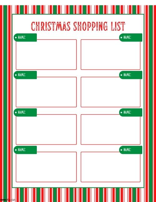 Printable Christmas Shopping List for Friends and Family Free printable Christmas lists for kids and adults, pdf, holidays, print, download.