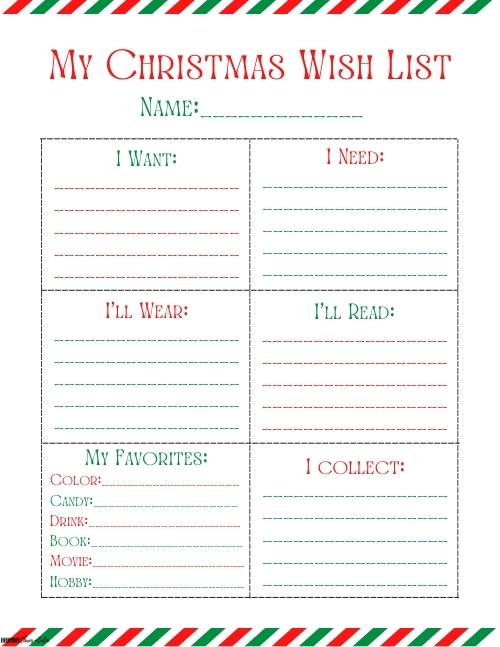 Printable My Christmas Wish List for Kids Free printable Christmas lists for kids and adults, pdf, holidays, print, download.