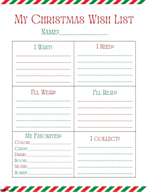 Printable Coloring Christmas Wish List