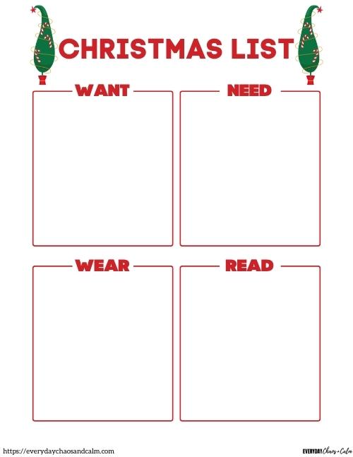 14 Free Printable Christmas Lists PDF Download 