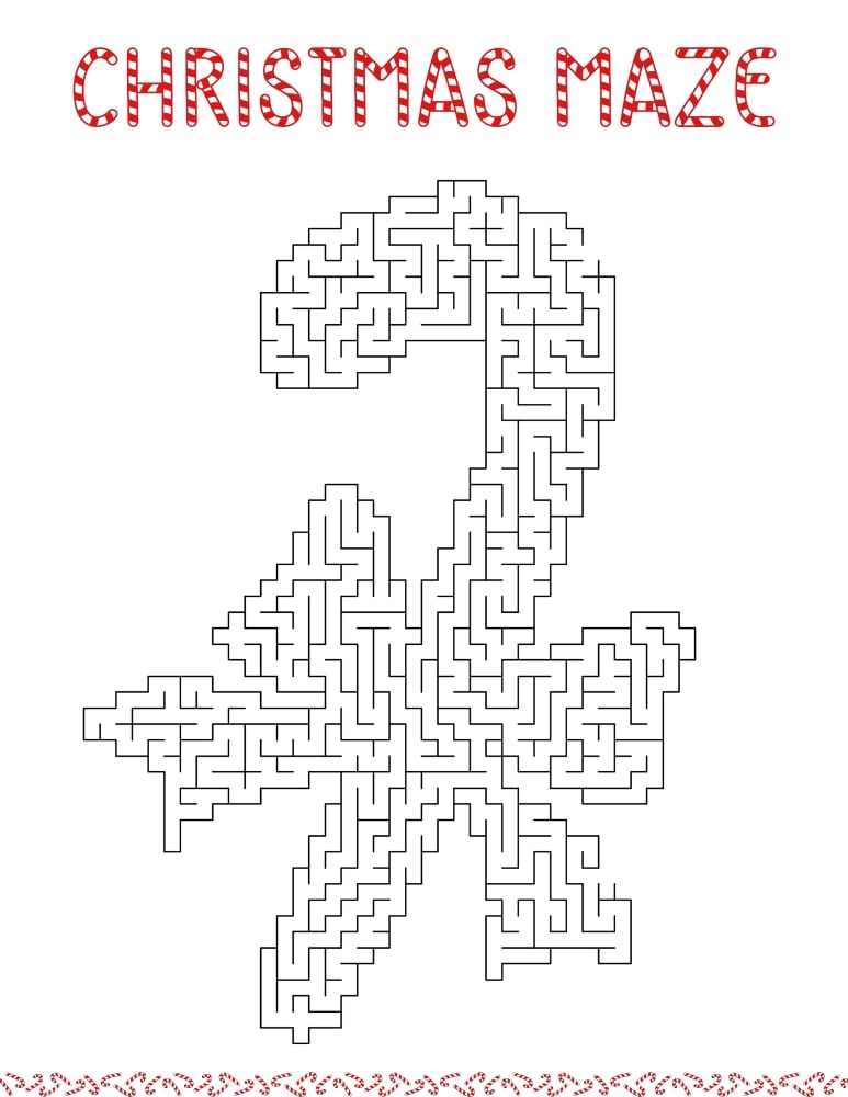 Christmas mazes, education printable, PDF, instant download, kids