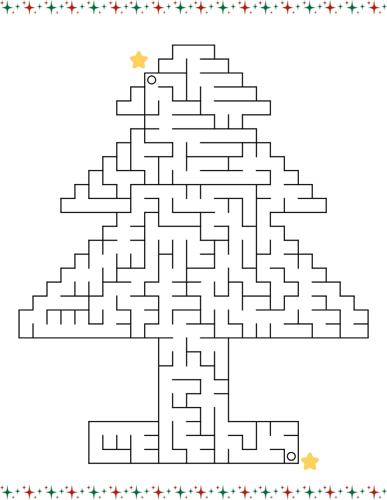 Christmas mazes, education printable, PDF, instant download, kids