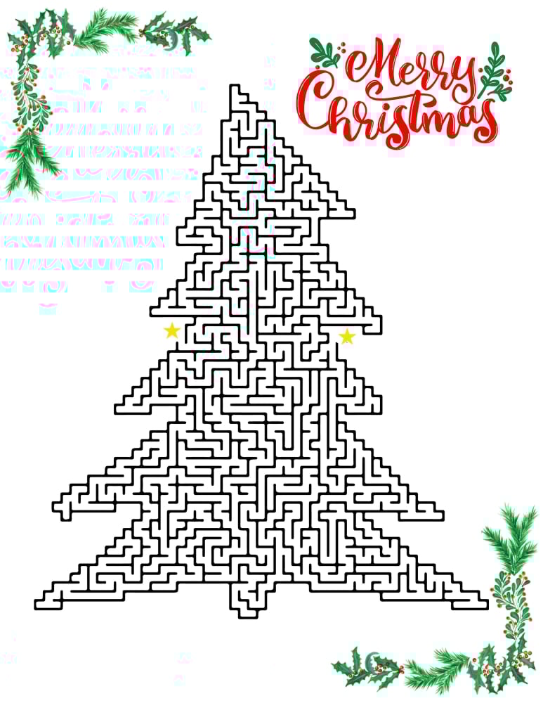 Christmas mazes, education printable, PDF, instant download, kids