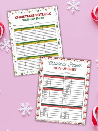 thanksgiving potluck sign up sheets