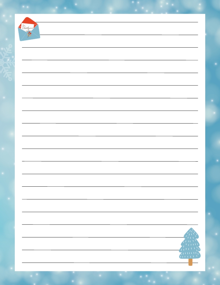 printable christmas stationery, christmas writing paper, PDF, instant download, 
