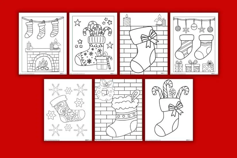 Color By Number Christmas Stocking Coloring Page