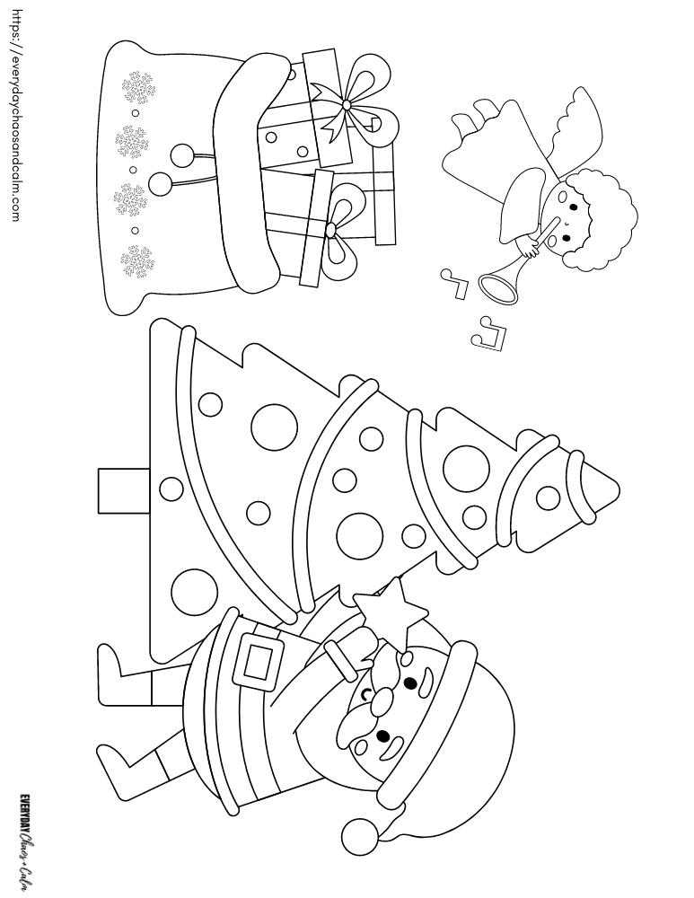 printable Christmas Tree coloring page for kids
