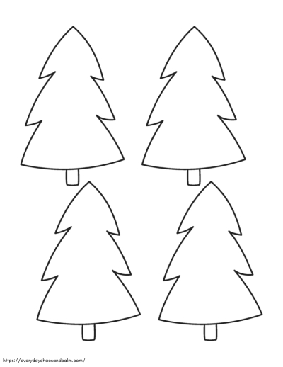 printable christmas tree template, PDF, instant download
