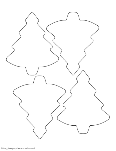 printable christmas tree template, PDF, instant download