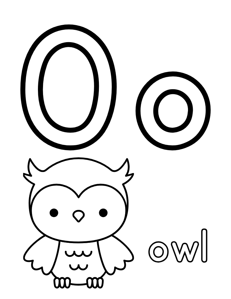 letter O coloring alphabet poster, pre-K literacy printable, educational alphabet graphic, PDF, instant download