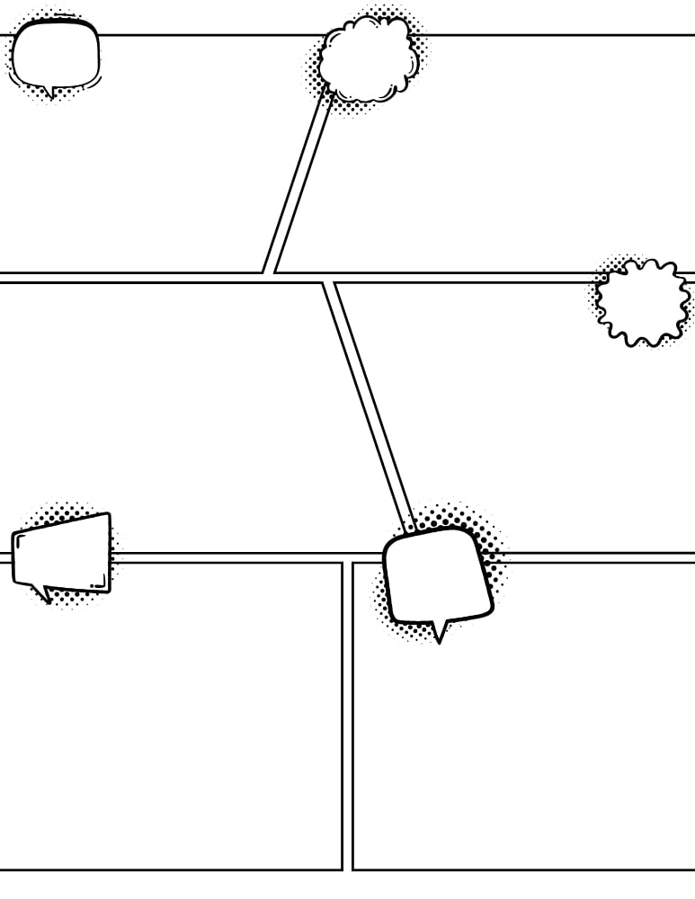 comic strip template Printables, education printable, PDF, instant download, kids