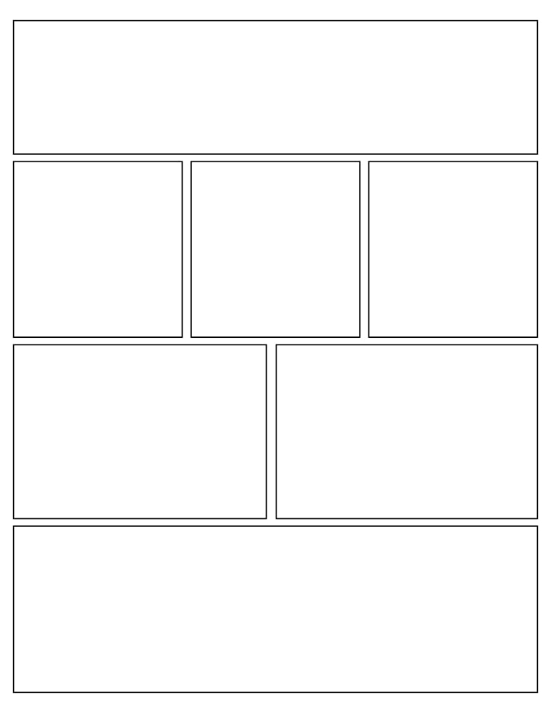 comic strip template Printables, education printable, PDF, instant download, kids