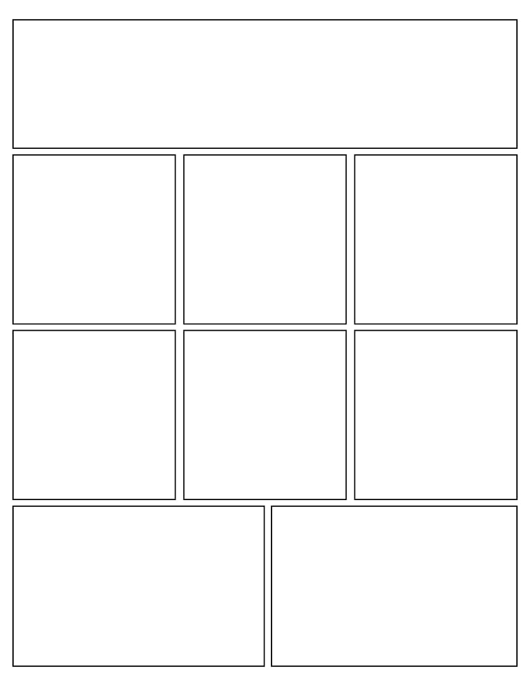 comic strip template Printables, education printable, PDF, instant download, kids