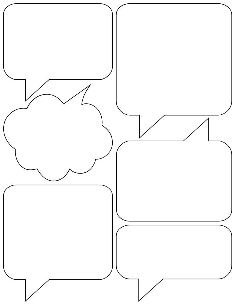 comic strip template Printables, education printable, PDF, instant download, kids