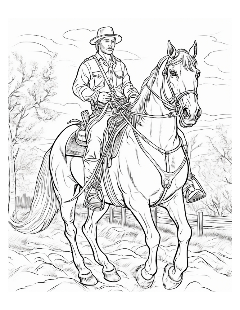 Free Printable Cowboy Coloring Pages