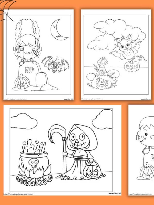 Free Halloween Coloring Pages for Kids Story