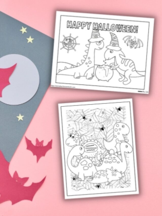 Free Printable Dinosaur Halloween Coloring Pages Story