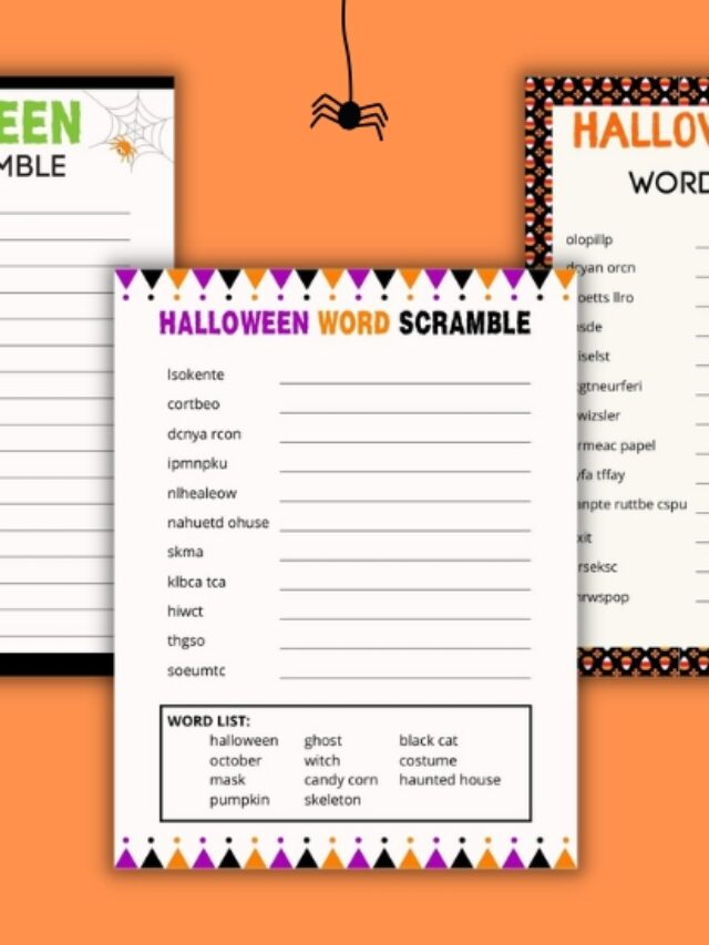 Free Halloween Word Scramble Printable Story