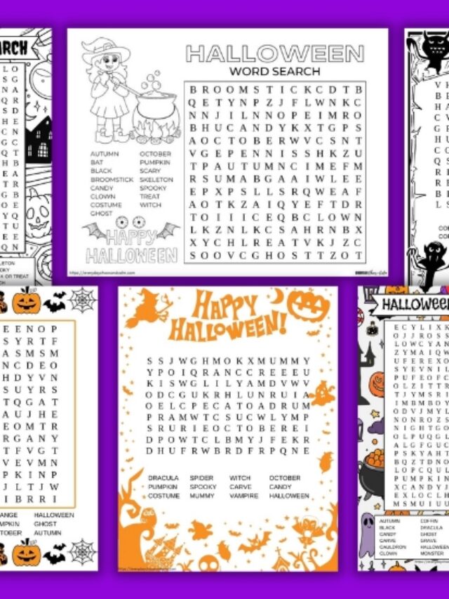 Free Printable Halloween Word Searches Story
