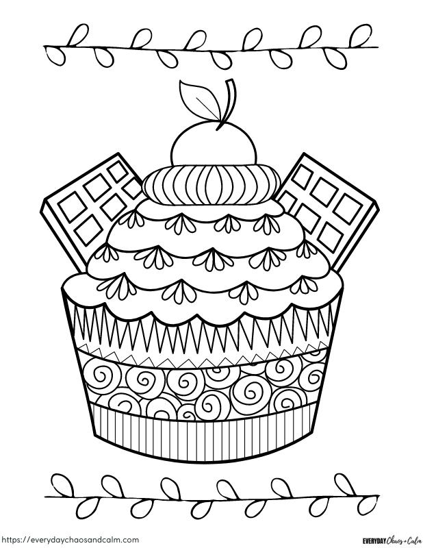 Cupcake Coloring Page #7 Free printable Cupcake coloring pages, pdf, for kids, print, download.