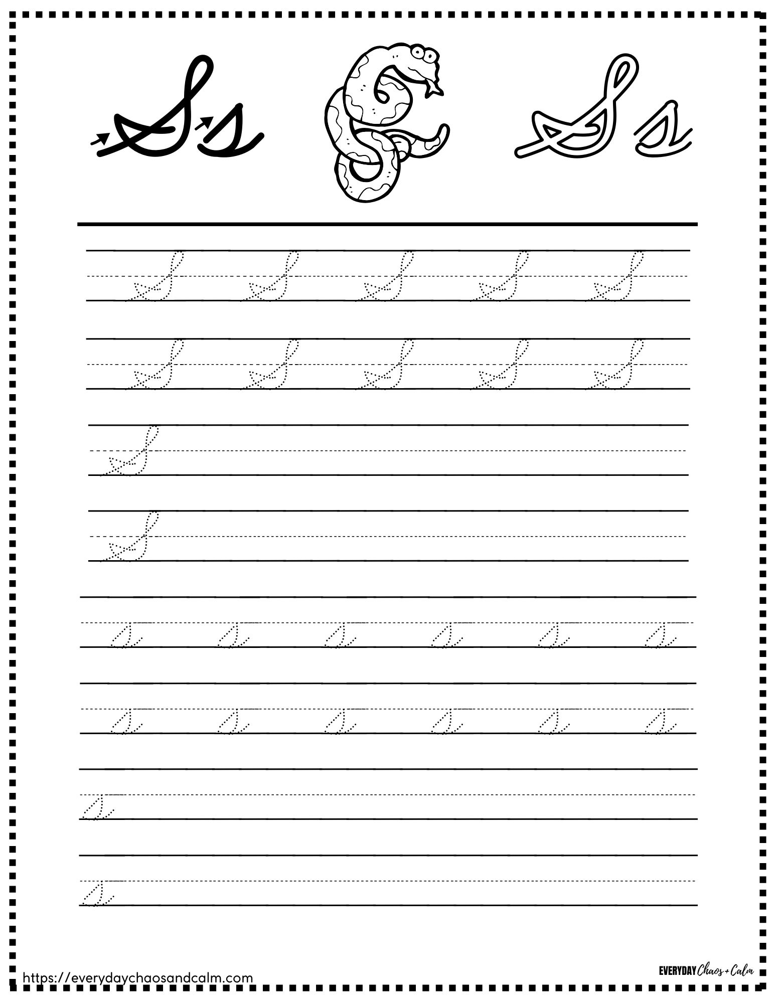 printable cursive letter worksheets, education printable, PDF