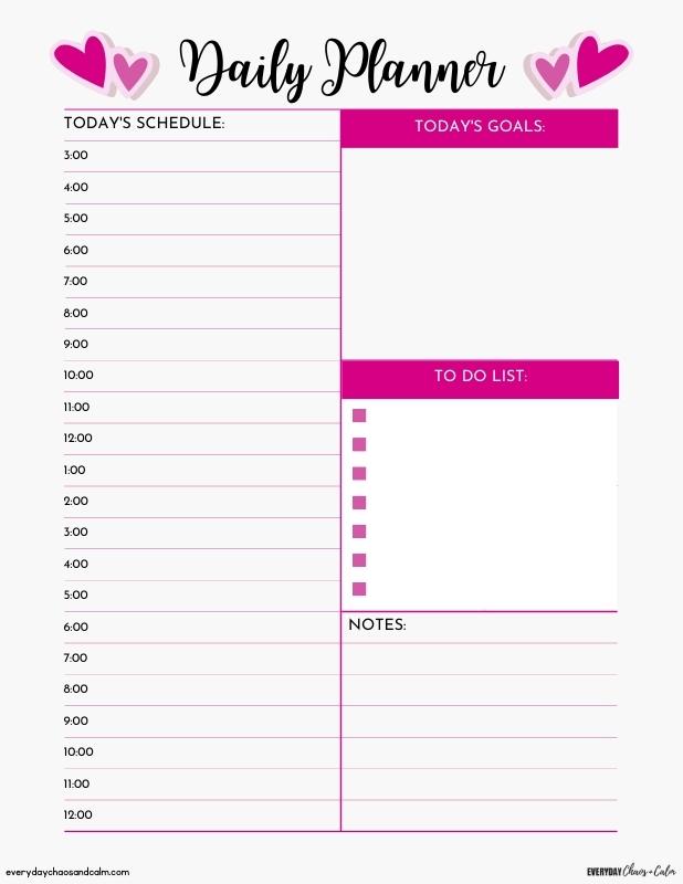 Cute Daily Planner Printable