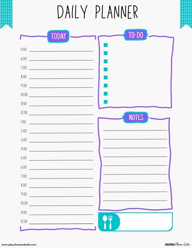 7 Free Printable Daily Planners To Organize Your Day 7 Free Printable Daily Planners To Organize Your Day