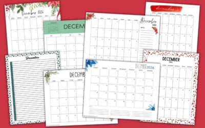 Free Printable December 2026 Calendars