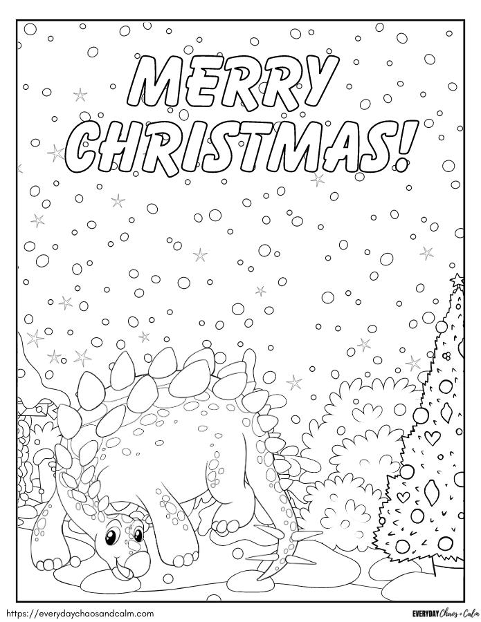 stegosaurus in the snow coloring page