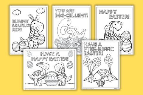 Free Printable Dinosaur Easter Coloring Pages