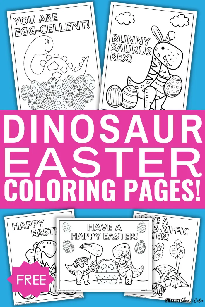 Dinosaur Easter Coloring Book For Boys: Fun and Big Dinosaur