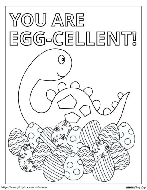 Free Printable Dinosaur Easter Coloring Pages