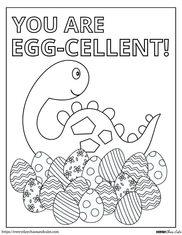 egg-cellent dinosaur coloring page
