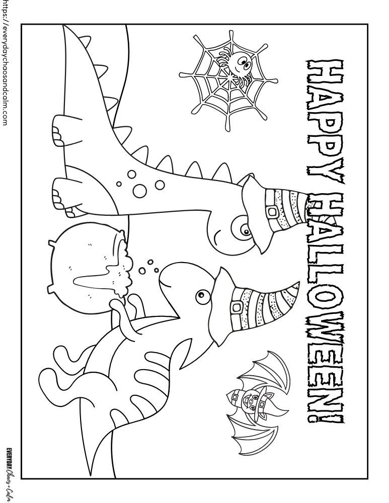 dinosaur Halloween coloring page