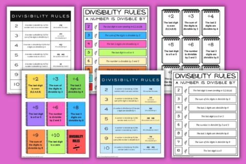 Free Printable Divisibility Rules Charts For Math