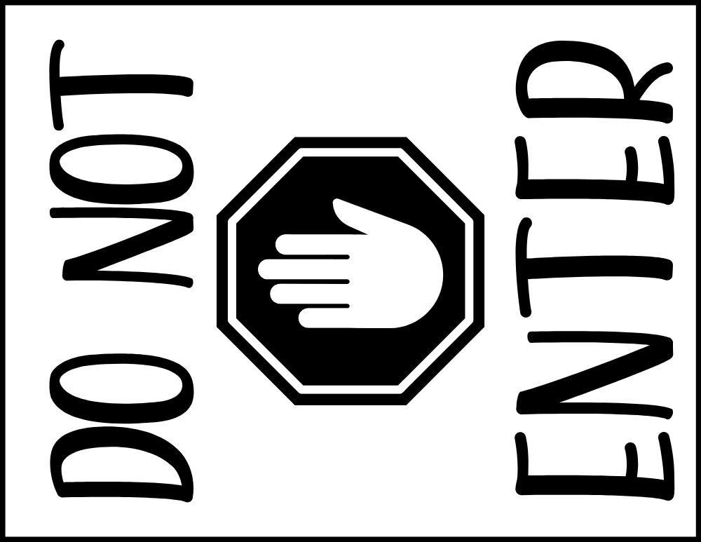 Targa Metallica Vintage Divertente - Please Do Not Enter Or You May Get Hurt And Sue US - 20x30 Cm