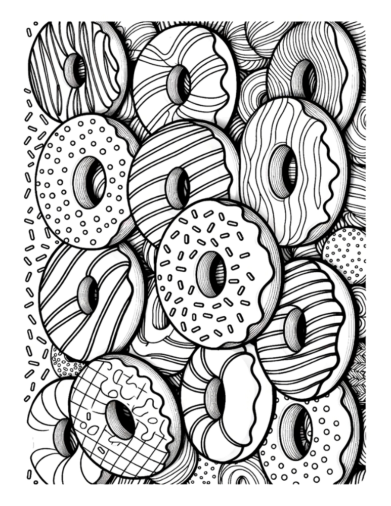 Donut Stack Coloring Page Donut Stack Coloring Page