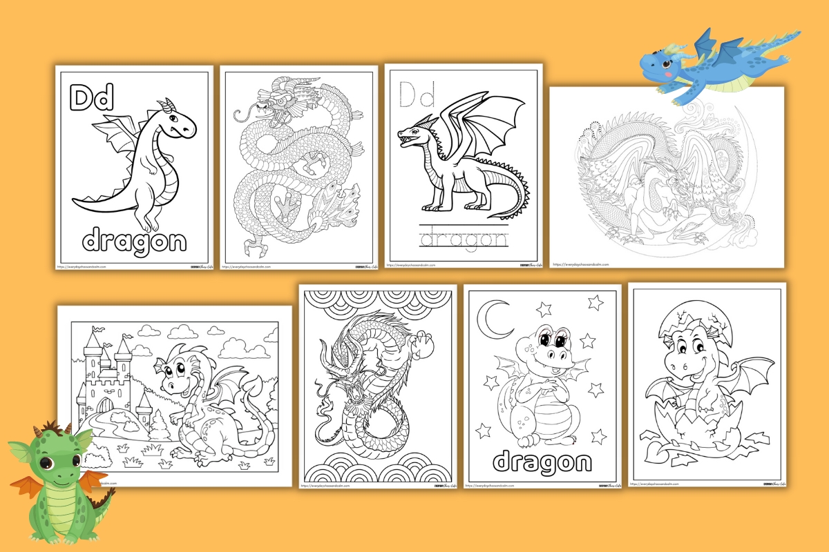 dragon coloring pages example pages