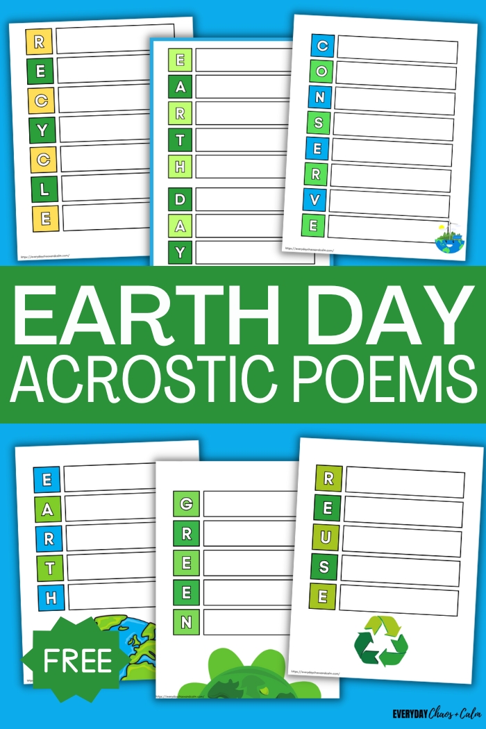earth day acrostic poem templates