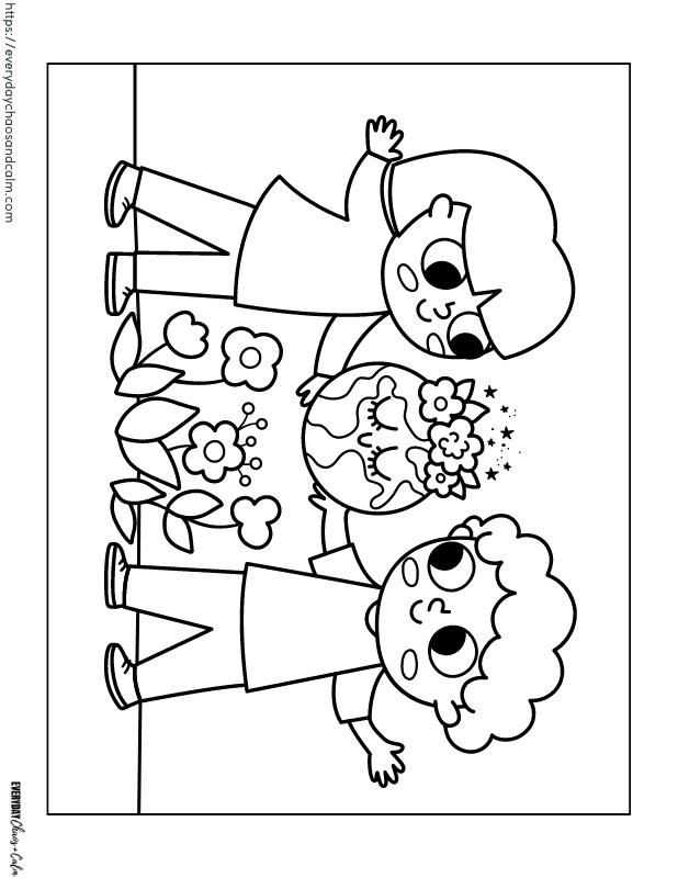 Earth Day Coloring Page #4 Free printable Earth Day coloring pages, pdf, for kids, print, download.