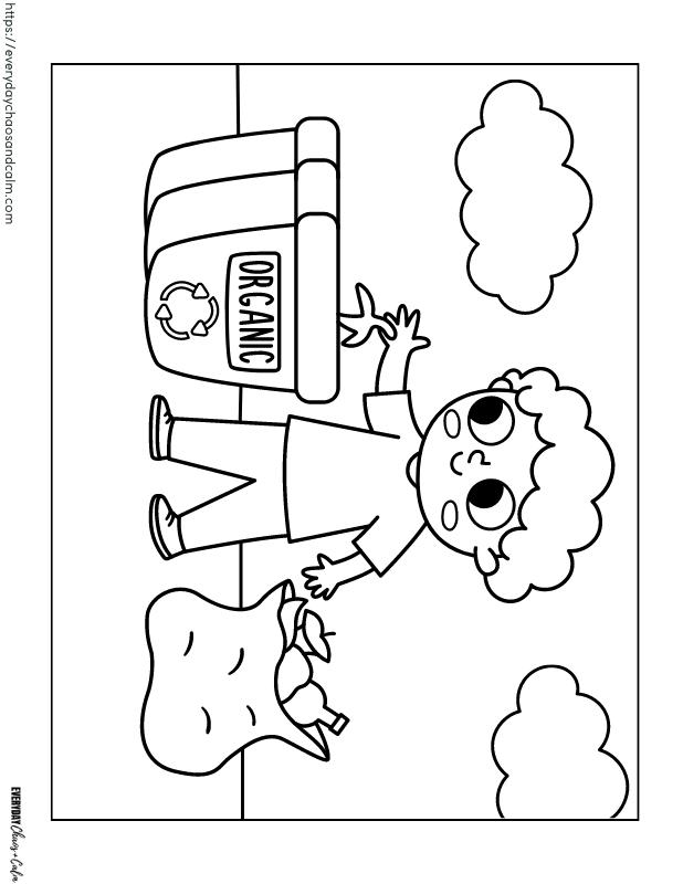 Earth Day Coloring Page #5 Free printable Earth Day coloring pages, pdf, for kids, print, download.