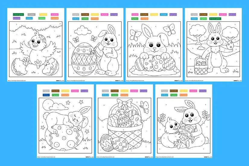 Free Easter Color By Number Printable Worksheets