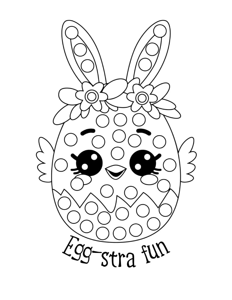 Easter do-a-dot worksheet, printable holiday paint marker activity, toddler fine motor skills sheet, PDF, instant download