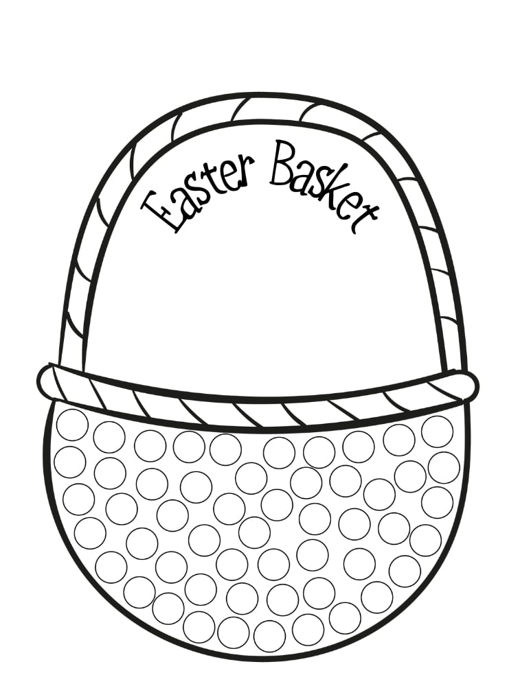 Easter themed do-a-dot printable, fun holiday dot marker worksheet, toddler learning activity, PDF, instant download